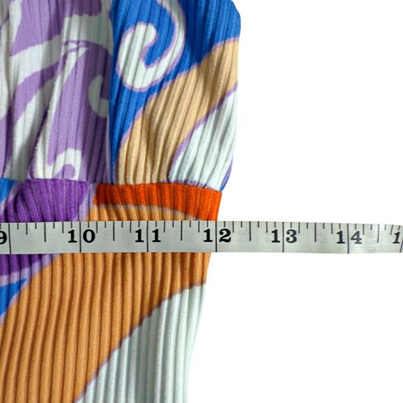 Forever 21 Bodycon Retro Swirl Psychedelic Dress SMALL SOFT! Adjustable Rave - Picture 7 of 9